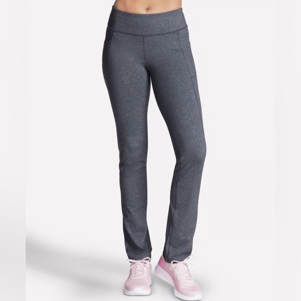 NWT Skechers Go Walk Grey Four Pockets Pull On Straight Leg Pants Walking Yoga
